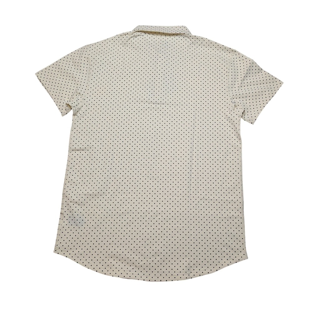 BYLT Drop-Cut LUX Dotted Polo Men's L Bone Navy Polka Dot Shirt NWT - Picture 2 of 6